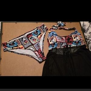 Mickey Mouse Print Bikini Set